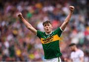 11 August 2019; David Clifford of Kerry celebrates scoring a late point during the GAA Football All-Ireland Senior Championship Semi-Final match between Kerry and Tyrone at Croke Park in Dublin. Photo by Stephen McCarthy/Sportsfile