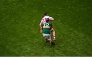 11 August 2019; Stephen O'Brien of Kerry tackles Connor McAliskey of Tyrone which resulted in O'Brien getting a black card during the GAA Football All-Ireland Senior Championship Semi-Final match between Kerry and Tyrone at Croke Park in Dublin. Photo by Daire Brennan/Sportsfile