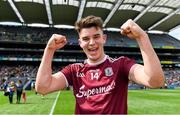 11 August 2019; Tomo Culhane of Galway celebrates after the Electric Ireland GAA Football All-Ireland Minor Championship Semi-Final match between Kerry and Galway at Croke Park in Dublin. Photo by Piaras Ó Mídheach/Sportsfile