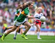 11 August 2019; Emma Lynch, Gilson NS, Oldcastle, Meath, representing Kerry, during the INTO Cumann na mBunscol GAA Respect Exhibition Go Games during the GAA Football All-Ireland Senior Championship Semi-Final match between Kerry and Tyrone at Croke Park in Dublin. Photo by Brendan Moran/Sportsfile