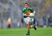 11 August 2019; Nathan Dunne, Scoil Bhride, Naas, Kildare, representing Kerry, during the INTO Cumann na mBunscol GAA Respect Exhibition Go Games during the GAA Football All-Ireland Senior Championship Semi-Final match between Kerry and Tyrone at Croke Park in Dublin. Photo by Piaras Ó Mídheach/Sportsfile