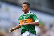 11 August 2019; Declan Osagie, Scoil Mhuire, Banríon, Edenderry, Offaly, representing Kerry, during the INTO Cumann na mBunscol GAA Respect Exhibition Go Games during the GAA Football All-Ireland Senior Championship Semi-Final match between Kerry and Tyrone at Croke Park in Dublin. Photo by Piaras Ó Mídheach/Sportsfile