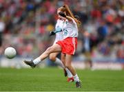 11 August 2019; Grace O'Shea, Scoil Mhuire, Howth, Dublin, representing Tyrone, during the INTO Cumann na mBunscol GAA Respect Exhibition Go Games during the GAA Football All-Ireland Senior Championship Semi-Final match between Kerry and Tyrone at Croke Park in Dublin. Photo by Eóin Noonan/Sportsfile