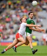 11 August 2019; Jack Sherwood  of Kerry in action against Niall Sludden of Tyrone during the GAA Football All-Ireland Senior Championship Semi-Final match between Kerry and Tyrone at Croke Park in Dublin. Photo by Eóin Noonan/Sportsfile