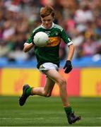 11 August 2019; Kyle O'Reilly, Newtown NS. Crettyard, Laois, representing Kerry, during the INTO Cumann na mBunscol GAA Respect Exhibition Go Games during the GAA Football All-Ireland Senior Championship Semi-Final match between Kerry and Tyrone at Croke Park in Dublin. Photo by Ramsey Cardy/Sportsfile