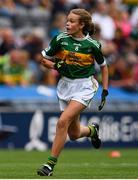 11 August 2019; Mischia Rooney, Ballapousta NS, Ardee, Louth, representing Kerry, during the INTO Cumann na mBunscol GAA Respect Exhibition Go Games during the GAA Football All-Ireland Senior Championship Semi-Final match between Kerry and Tyrone at Croke Park in Dublin. Photo by Ramsey Cardy/Sportsfile