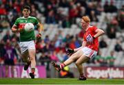 10 August 2019; Jack Cahalane of Cork in action against Ethan Henry of Mayo during the Electric Ireland GAA Football All-Ireland Minor Championship Semi-Final match between Cork and Mayo at Croke Park in Dublin. Photo by Sam Barnes/Sportsfile