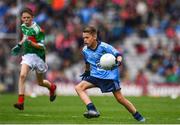 10 August 2019; Dáire Tracey, The Good Shepherd PS, Good Shepherd Road, Antrim, representing Dublin,  during the INTO Cumann na mBunscol GAA Respect Exhibition Go Games during the GAA Football All-Ireland Senior Championship Semi-Final match between Dublin and Mayo at Croke Park in Dublin. Photo by Sam Barnes/Sportsfile