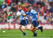 10 August 2019; Mason Melia, Newtownmountkennedy PS, Newtownmountkennedy, Wicklow, representing Dublin, during the INTO Cumann na mBunscol GAA Respect Exhibition Go Games during the GAA Football All-Ireland Senior Championship Semi-Final match between Dublin and Mayo at Croke Park in Dublin. Photo by Sam Barnes/Sportsfile
