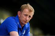 12 August 2019; Leinster head coach Leo Cullen poses for a portrait during the Leinster Rugby Head Coaches’ Preview Event at Energia Park in Donnybrook, Dublin. Photo by Ramsey Cardy/Sportsfile