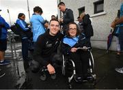 12 August 2019; Brian Fenton of Dublin poses for a picture with Nicole Doyle from Clondalkin, Co Dublin during a meet and greet at Parnell Park in Dublin. Photo by David Fitzgerald/Sportsfile