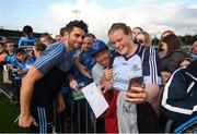 12 August 2019; Bernard Brogan of Dublin takes a selfie with supporters Sophie Kenny from Blackrock and Brian Murray from Artane, Co Dublin during a meet and greet at Parnell Park in Dublin. Photo by David Fitzgerald/Sportsfile