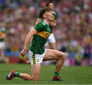11 August 2019; David Clifford of Kerry watches the fligh of the ball during the GAA Football All-Ireland Senior Championship Semi-Final match between Kerry and Tyrone at Croke Park in Dublin. Photo by Ray McManus/Sportsfile