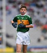 11 August 2019; Matthew Whitmore, St. Columban’s PS, Belcoo, Fermanagh, representing Kerry, during the INTO Cumann na mBunscol GAA Respect Exhibition Go Games during the GAA Football All-Ireland Senior Championship Semi-Final match between Kerry and Tyrone at Croke Park in Dublin. Photo by Ray McManus/Sportsfile