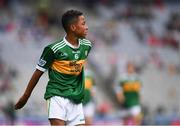 11 August 2019; Declan Osagie, Scoil Mhuire, Banríon, Edenderry, Offaly, representing Kerry, during the INTO Cumann na mBunscol GAA Respect Exhibition Go Games during the GAA Football All-Ireland Senior Championship Semi-Final match between Kerry and Tyrone at Croke Park in Dublin. Photo by Ray McManus/Sportsfile