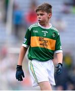 11 August 2019; Matthew Whitmore, St. Columban’s PS, Belcoo, Fermanagh, representing Kerry,  during the INTO Cumann na mBunscol GAA Respect Exhibition Go Games at half-time of the GAA Football All-Ireland Senior Championship Semi-Final match between Kerry and Tyrone at Croke Park in Dublin. Photo by Stephen McCarthy/Sportsfile
