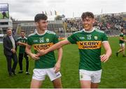 11 August 2019; David Shaw, left, and David Clifford of Kerry following the GAA Football All-Ireland Senior Championship Semi-Final match between Kerry and Tyrone at Croke Park in Dublin. Photo by Stephen McCarthy/Sportsfile