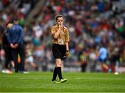 10 August 2019; Referee Amy Dalton, St Mary’s Parish PS, Drogheda, Louth, during the INTO Cumann na mBunscol GAA Respect Exhibition Go Games during the GAA Football All-Ireland Senior Championship Semi-Final match between Dublin and Mayo at Croke Park in Dublin. Photo by Ray McManus/Sportsfile