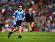 10 August 2019; Matilda McDaid, St Mary’s PS, Newtownbutler, Fermanagh, representing Dublin, during the INTO Cumann na mBunscol GAA Respect Exhibition Go Games during the GAA Football All-Ireland Senior Championship Semi-Final match between Dublin and Mayo at Croke Park in Dublin. Photo by Ray McManus/Sportsfile