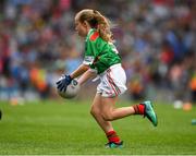 10 August 2019; Caoimhe Gollogly, Our Lady’s & St. Mochua’s PS, Derrynoose, Armagh, representing Mayo, during the INTO Cumann na mBunscol GAA Respect Exhibition Go Games during the GAA Football All-Ireland Senior Championship Semi-Final match between Dublin and Mayo at Croke Park in Dublin. Photo by Ray McManus/Sportsfile