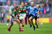 10 August 2019; Ava Connolly, Rathgormack NS, Rathgormack, Waterford, representing Mayo, during the INTO Cumann na mBunscol GAA Respect Exhibition Go Games during the GAA Football All-Ireland Senior Championship Semi-Final match between Dublin and Mayo at Croke Park in Dublin. Photo by Piaras Ó Mídheach/Sportsfile