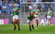 10 August 2019; Shelly Ryan, Ballyporeen NS, Cahir, Tipperary, representing Mayo, during the INTO Cumann na mBunscol GAA Respect Exhibition Go Games during the GAA Football All-Ireland Senior Championship Semi-Final match between Dublin and Mayo at Croke Park in Dublin. Photo by Piaras Ó Mídheach/Sportsfile
