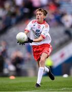 11 August 2019; Jamie Dorr, Scoil Mhuire, Newtownforbes, Longford, representing Tyrone, during the INTO Cumann na mBunscol GAA Respect Exhibition Go Games at half-time of the GAA Football All-Ireland Senior Championship Semi-Final match between Kerry and Tyrone at Croke Park in Dublin. Photo by Stephen McCarthy/Sportsfile
