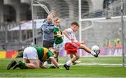 11 August 2019; Daniel Carr, St Patrick’s, Mayobridge, Newry, Down, representing Tyrone, scores a goal during the INTO Cumann na mBunscol GAA Respect Exhibition Go Games at half-time of the GAA Football All-Ireland Senior Championship Semi-Final match between Kerry and Tyrone at Croke Park in Dublin. Photo by Stephen McCarthy/Sportsfile