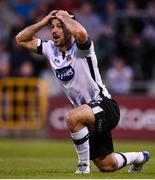 13 August 2019; Patrick Hoban of Dundalk reacts to a referee decision during the UEFA Europa League 3rd Qualifying Round 2nd Leg match between Dundalk and SK Slovan Bratislava at Tallaght Stadium in Tallaght, Dublin. Photo by Stephen McCarthy/Sportsfile