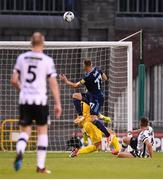 13 August 2019; Aleksandar Cavric of SK Slovan Bratislava scores his side's second goal during the UEFA Europa League 3rd Qualifying Round 2nd Leg match between Dundalk and SK Slovan Bratislava at Tallaght Stadium in Tallaght, Dublin. Photo by Stephen McCarthy/Sportsfile