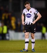 13 August 2019; A dejected Seán Hoare of Dundalk after his side concede their third goal during the UEFA Europa League 3rd Qualifying Round 2nd Leg match between Dundalk and SK Slovan Bratislava at Tallaght Stadium in Tallaght, Dublin. Photo by Stephen McCarthy/Sportsfile