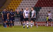 13 August 2019; Chris Shields of Dundalk reacts after his side conceded their third goal during the UEFA Europa League 3rd Qualifying Round 2nd Leg match between Dundalk and SK Slovan Bratislava at Tallaght Stadium in Tallaght, Dublin. Photo by Eóin Noonan/Sportsfile