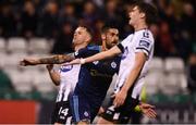 13 August 2019; Erik Daniel of Slovan Bratislava celebrates after scoring his side's third goal during the UEFA Europa League 3rd Qualifying Round 2nd Leg match between Dundalk and SK Slovan Bratislava at Tallaght Stadium in Tallaght, Dublin. Photo by Stephen McCarthy/Sportsfile