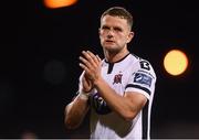13 August 2019; Dane Massey of Dundalk following the UEFA Europa League 3rd Qualifying Round 2nd Leg match between Dundalk and SK Slovan Bratislava at Tallaght Stadium in Tallaght, Dublin. Photo by Stephen McCarthy/Sportsfile