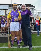 13 August 2019; Larry O'Gorman and Liam Griffin of team Jim Bolger before the eighth annual Hurling for Cancer Research, a celebrity hurling match in aid of the Irish Cancer Society in St Conleth’s Park, Newbridge. The event, organised by legendary racehorse trainer Jim Bolger and National Hunt jockey Davy Russell, has raised €830,000 to date to fund the Irish Cancer Society’s innovative cancer research projects. The final score was: Jim Bolger’s Best: 15, Davy Russell’s Stars 15. St Conleth’s Park, Newbridge, Co Kildare. Photo by Matt Browne/Sportsfile