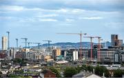11 August 2019; Construction cranes are seen around Dublin City from the roof of Croke Park Stadium in Dublin, Ireland. Photo by Stephen McCarthy/Sportsfile