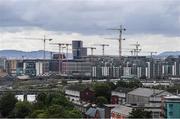 11 August 2019; Construction cranes are seen around Dublin City from the roof of Croke Park Stadium in Dublin, Ireland. Photo by Stephen McCarthy/Sportsfile