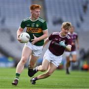 11 August 2019; Darragh Lynch of Kerry in action against Ethan Fiorentini of Galway during the Electric Ireland GAA Football All-Ireland Minor Championship Semi-Final match between Kerry and Galway at Croke Park in Dublin. Photo by Ray McManus/Sportsfile