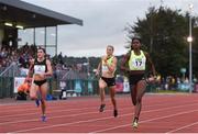 14 August 2019; Candace Hill of USA, right, on her way to winning the Women's 200m event, sponsored by BAM Ireland, during the BAM Cork City Sports at CIT Athletics Stadium in Bishopstown, Cork. Photo by Sam Barnes/Sportsfile