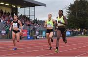 14 August 2019; Candace Hill of USA, right, on her way to winning the Women's 200m event, sponsored by BAM Ireland, during the BAM Cork City Sports at CIT Athletics Stadium in Bishopstown, Cork. Photo by Sam Barnes/Sportsfile