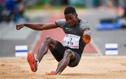 14 August 2019; Romeo N'Tia of Benin competing in the Men's Long Jump event, sponsored by Cork Airport during the BAM Cork City Sports at CIT Athletics Stadium in Bishopstown, Cork. Photo by Sam Barnes/Sportsfile