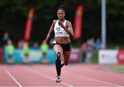 14 August 2019; Finette Agyapong of Great Britain on her way to winning the Women's 100m B event, sponsored by Centra, during the BAM Cork City Sports at CIT Athletics Stadium in Bishopstown, Cork. Photo by Sam Barnes/Sportsfile