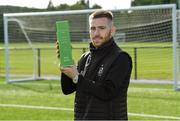 15 August 2019; Jack Byrne of Shamrock Rovers with his SSE Airtricity/SWAI Player of the Month award for July 2019 at the Shamrock Rovers FC academy in Dublin. Photo by Matt Browne/Sportsfile