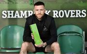 15 August 2019; Jack Byrne of Shamrock Rovers with his SSE Airtricity/SWAI Player of the Month award for July 2019 at the Shamrock Rovers FC academy in Dublin. Photo by Matt Browne/Sportsfile