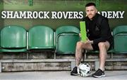 15 August 2019; Jack Byrne of Shamrock Rovers with his SSE Airtricity/SWAI Player of the Month award for July 2019 at the Shamrock Rovers FC academy in Dublin. Photo by Matt Browne/Sportsfile