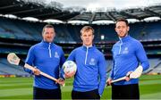 15 August 2019; In attendance at the unveiling of Ballygowan Activ+ as the new Official Fitness Partner of the GAA/GPA are, from left, former Tipperary hurler and All-Ireland winner Brendan Cummins, former Kerry Footballer and All-Ireland winner Fionn Fitzgerald and former Kilkenny hurler and All-Ireland winner Michael Fennelly at Croke Park in Dublin. Photo by Sam Barnes/Sportsfile