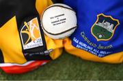 15 August 2019; The match sliotar is seen with the Kilkenny and Tipperary jerseys on the Croke Park pitch ahead of the GAA Hurling All-Ireland Senior Championship Final between Kilkenny and Tipperary at Croke Park in Dublin. Photo by Stephen McCarthy/Sportsfile