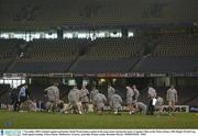 7 November 2003; Ireland captain and hooker Keith Wood makes a point to his team-mates during the team's Captain's Run at the Telstra Dome. 2003 Rugby World Cup, Irish squad training, Telstra Dome, Melbourne, Victoria, Australia. Picture credit; Brendan Moran / SPORTSFILE *EDI*