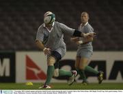 7 November 2003; Ireland captain and hooker Keith Wood in action during the team's Captain's Run at the Telstra Dome. 2003 Rugby World Cup, Irish squad training, Telstra Dome, Melbourne, Victoria, Australia. Picture credit; Brendan Moran / SPORTSFILE *EDI*