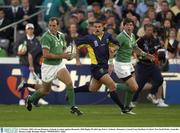 11 October 2003; Girvan Dempsey, Ireland, in action against Romania. 2003 Rugby World Cup, Pool A, Ireland v Romania, Central Coast Stadium, Gosford, New South Wales, Australia. Picture credit; Brendan Moran / SPORTSFILE *EDI*